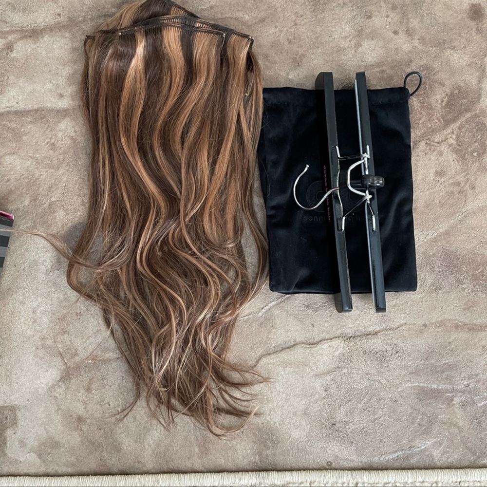 Donna Bella clip in human hair extensions 16”